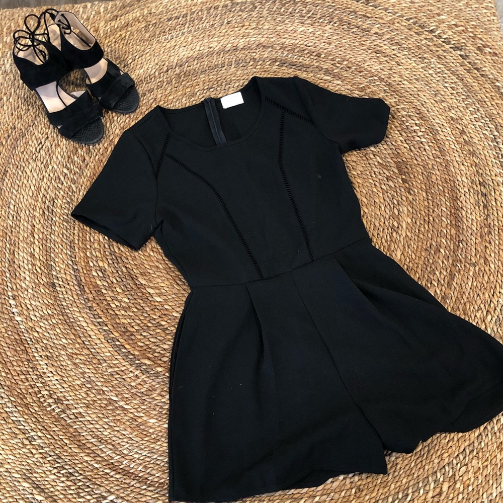 Black Cap Sleeve Romper